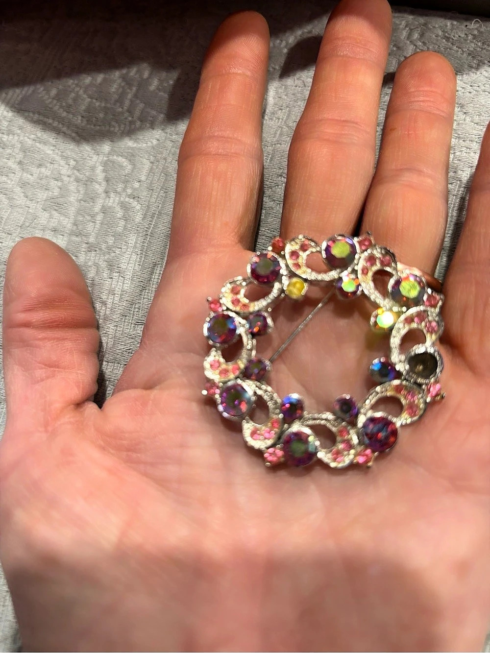 Multicolor Rhinestone Brooch Like New